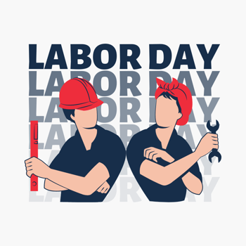 White Blue Labor Day Instagram Post